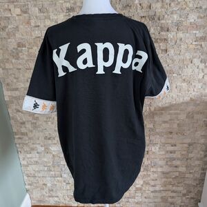 Kappa Authentic 222 Banda Logo Taped Sleeve Graphic Streetwear Shirt Black XXXL